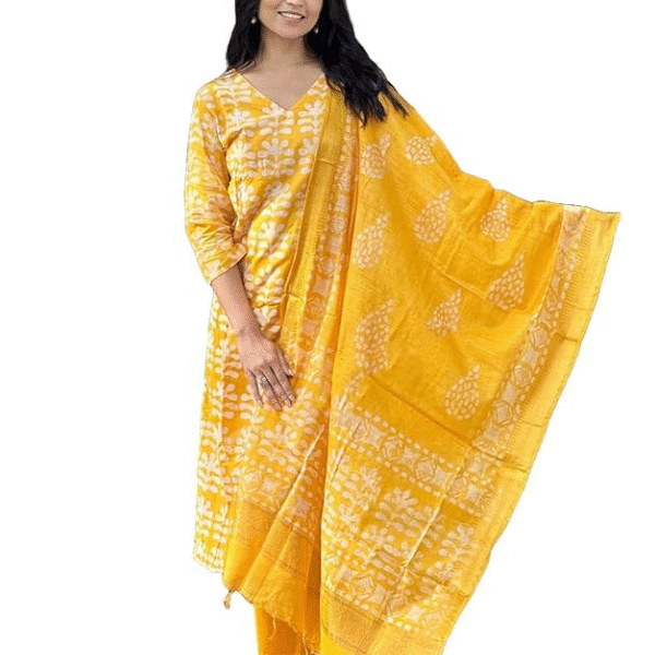 KLOSIA Women's Viscose Kurta Pant with Dupatta Set